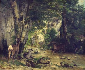 Le retour des cerfs au ruisseau à Plaisir-Fontaine, 1866